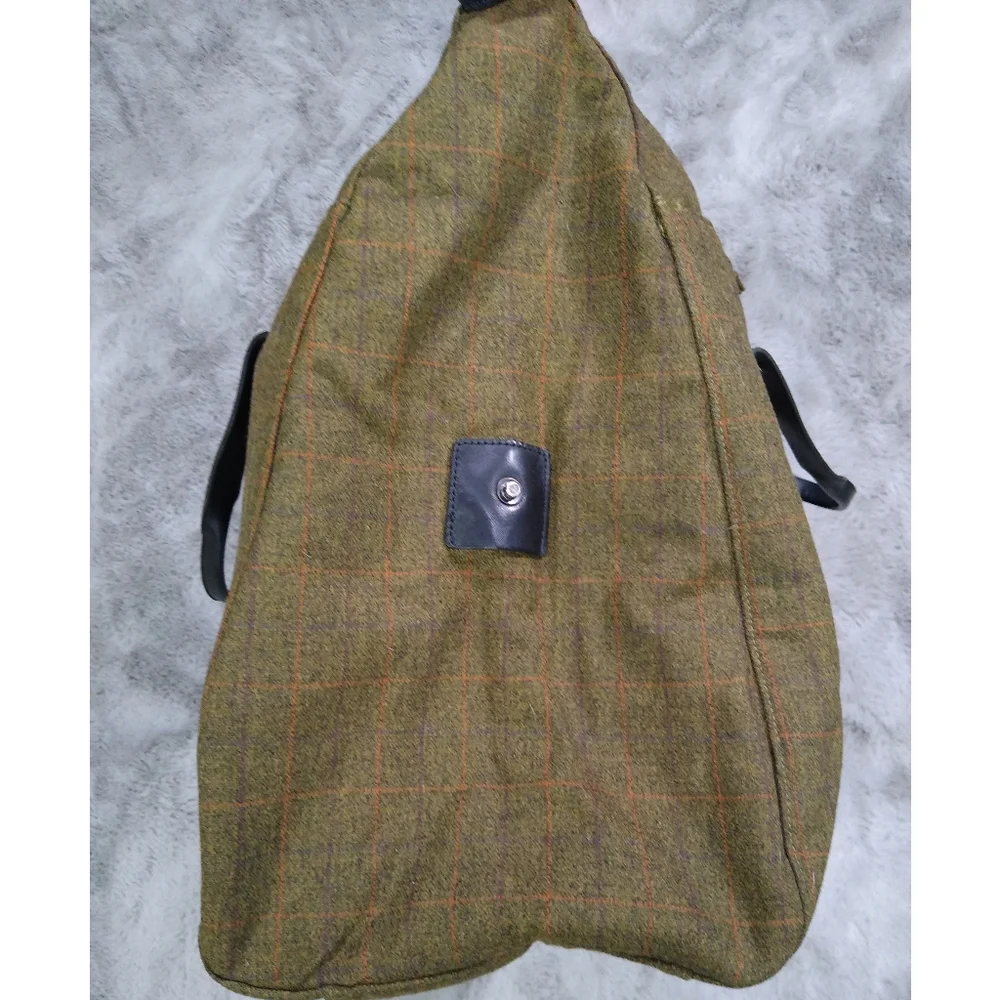 Jack Spade XL Tweed Tartan Olive Travel Overnight Bag - Picture 7 of 11